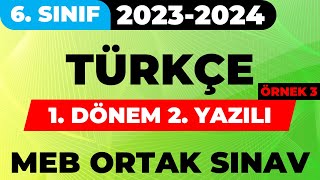 6 Sınıf Türkçe 1 Dönem 2 Yazılı MEB Ortak Sınav Örnek Sorular 3 [upl. by Nylyaj]