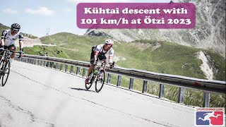 Ötztaler Radmarathon 2023 Kühtai descent with 101 kmh [upl. by Eatnoled]