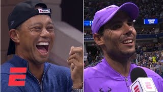 Rafael Nadal It’s a huge honor to play in front of Tiger Woods  2019 US Open [upl. by Faludi]