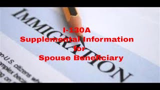 I130 Spousal Visa Process Part6  I 130A Supplemental Information [upl. by Erialcyram]