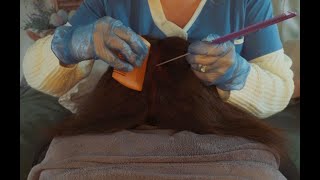 ASMR  Relaxing Lice Check amp Scalp Exam  Brushing Tweezers Spray  No Talking  Unintentional [upl. by Nnylyram]