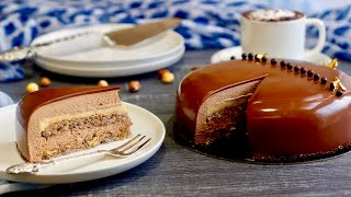 🌰ENTREMETS au CHOCOLAT et NOISETTES Un délicieux gâteau pour Paques Easter chocolate mousse cake 🍫 [upl. by Crissy]