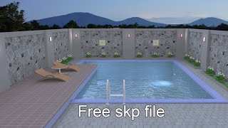 Sketchup tutorial  Make a swimming pool 2 [upl. by Aribold]