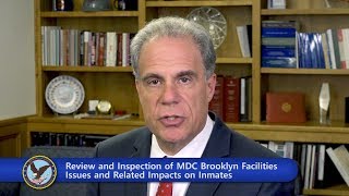 Review and Inspection of MDC Brooklyn Facilities Issues and Related Impacts on Inmates [upl. by Notsirb]