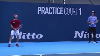 Diego Schwartzman Return Backhand Slow Motion  シュワルツマンのバックハンドリターン（スローあり） [upl. by Lewanna960]