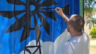 Rise Above Colorado Mural Goes up in Las Animas Colorado on the Bent County Public Health Building [upl. by Bigler]