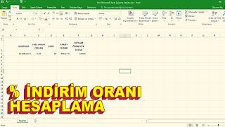 EXCEL  İNDİRİM ORANI NASIL HESAPLANIR YÜZDE HESAPLAMA İŞLEMİ 09062020 [upl. by Hoffer]