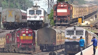 High Speed PERFECT Crossing Trains  PART  5  Diesel Trains vs Electric Trains  Indian Railways [upl. by Vookles811]