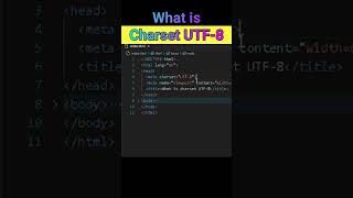 What is charset UTF8 in html  why we use meta charset utf8 in html html shorts [upl. by Dunning445]