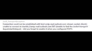 Configurar SMTP para Outlook en Laravel cualquier versión evitar error SwiftTransportException [upl. by Yorick]