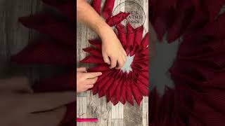 Burlap Poinsettia Wreath  Shorts  Christmas DIY [upl. by Gnuh]