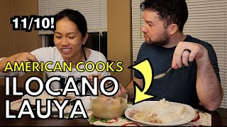 AMERICAN cooks FILIPINO LAUYA ILOCANO  KUYA JAKE [upl. by Earleen]