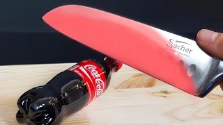 EXPERIMENT Glowing 1000 degree KNIFE VS COCA COLA [upl. by Aalst]