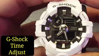 How to set the Date amp Time on Casio Gshock 5522 Analog and Digital  GA700 [upl. by Ihcehcu]