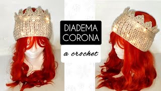 DIADEMA de CORONA a CROCHET 👑 TODAS LAS TALLAS [upl. by Anica]