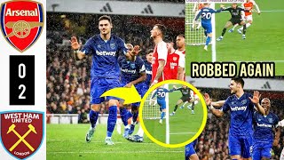 Arsenal vs West ham 02 highlights Tomas Souček goal VAR controversy Ball OUT Or IN [upl. by Enneite]