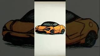 McLaren 720s sketch art Orange colour mclaren 720s [upl. by Alyt]