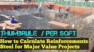 Thumb Rule Steel Calculation Costing Method For Major Value Projects  Per Sqft Steel Cost [upl. by Marin569]