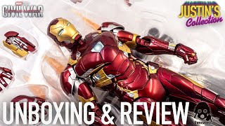 Iron Man MK46 Civil War Threezero DLX Unboxing amp Review [upl. by Akinal81]