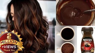 Coffee hair mask Dye hair naturally in a shiny brown color from the first use effective💯 Hair dye [upl. by Gosnell]