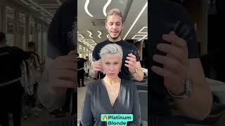 Watch Her Go From Curly Hair To A From Platinum Blonde Pixie Cut [upl. by Knudson]