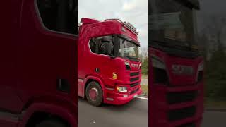 Scania rouge automobile concessiontrailer trucker camionnage trucking trailering truckdriver [upl. by Deland]