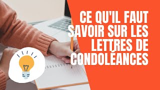 LETTRE DE CONDOLÉANCES  tout savoir en 2 min  🌟 📧 [upl. by Vincentia615]