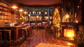 A Christmas Coffee Shop Ambience  A Warm Christmas with Jazz Music amp Fireplace Burning [upl. by Lais]