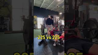 225 Squat VS 225 Bench Progression shorts fitness gym motivation [upl. by Shurlock]