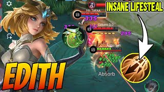 EDITH BROKEN DAMAGE BUILD ITEM  Edith Best Build 2023  MLBB [upl. by Lauren]