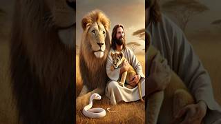 Jesus With The Lion Family edit jesuschrist jesús fe [upl. by Sinnaoi]