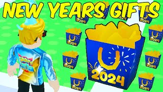 I Opened 99 New Years Gifts In Pet Simulator 99 [upl. by Anilec467]