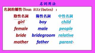 英文基礎文法 96  名詞用法 English Basic Grammar  Nouns [upl. by Biddick]