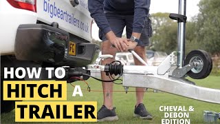 How to Hitch a Trailer with an Autolift Jockey Wheel  eg Cheval Liberte  Debon Trailer Edition [upl. by Goeselt]