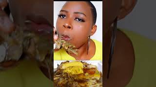 MBONGO TCHOBI WOTH BOILED YAM AND BOILED PLANTAIN FOOD MUKBANG mukbang cameroonfoodmukbang foodie [upl. by Noiwtna]