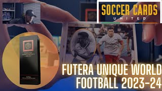 Futera Unique World Football Display Box 202324 Soccer Unboxing  Argentina Gold Frame Hit [upl. by Nosyerg]