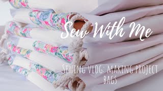 SEW WITH ME  Sewing Vlog How I make my squarebased project bags [upl. by Hightower925]