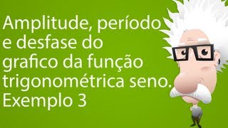 Amplitude período e desfase do grafico da função trigonométrica seno Exemplo 3 [upl. by Akined]