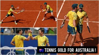 🇦🇺 Australias Matthew Ebden and John Peers winning gold in Olympic Roland Garros Mens doubles [upl. by Manoff]