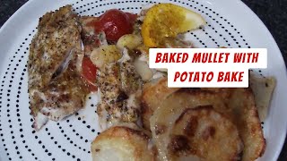 Baked Mullet with Potato Bake fishingaustralia fishrecipes homecook catchandcookmulletfishing [upl. by Eilahs642]