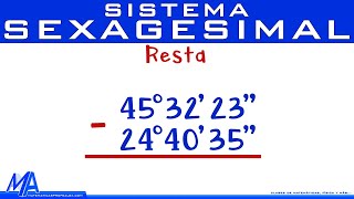 Resta de ángulos  Sistema sexagesimal  Grados minutos y segundos [upl. by Pontias]