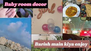 Gher ki chaat ka kiyah tour or barish main enjoy rain morning morningroutine barish babygirl [upl. by Afihtan]