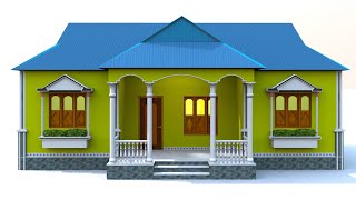 4 BEDROOM TIN SHADE HOUSE PLAN टिन से देहाती घर का नक्शा Prems home plan [upl. by Genevieve874]