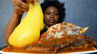 Cook and Eat With Me delicious spicy tilapia fish pepper soup with starch fufu [upl. by Jaquenette]