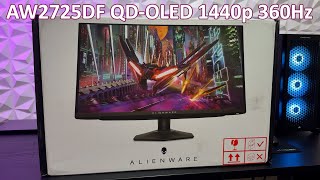 Alienware AW2725DF QDOLED 360Hz Gaming Monitor  Unboxing amp First Impressions [upl. by Bonnee]