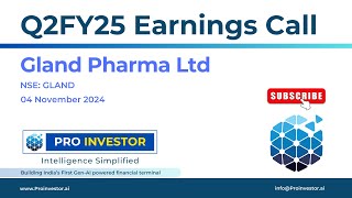 Gland Pharma Ltd  Q2FY25  Earnings Conference Call  earningcall concall glandpharma [upl. by Schroth]