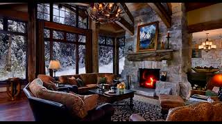 Cozy Winter Retreat Fireplace amp Blizzard Sounds for Relaxation  ASMR Cabin Ambience for Deep Sleep [upl. by Normac]