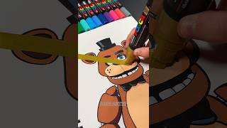 I RUINED My Drawing of Freddy Fazbear with Posca Markers shorts [upl. by Jacky20]