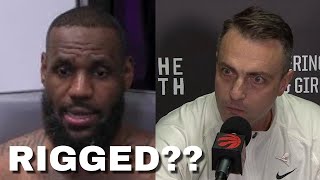 Raptors vs Lakers was a joke Raptors coach goes off on officials [upl. by Eecyak826]