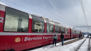 Bernina Express  Chur to Tirano  Switzerland BerninaExpress Winter Train [upl. by Inanuah79]